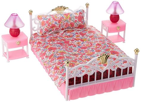 barbie bed set for dolls|barbie princess doll house bedroom.